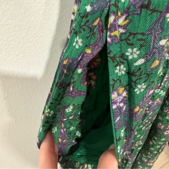 Urban Outfitters Smocked Floral Jumpsuit SZ XS Multicolor Wide Leg Boho NWT - Picture 5 of 10